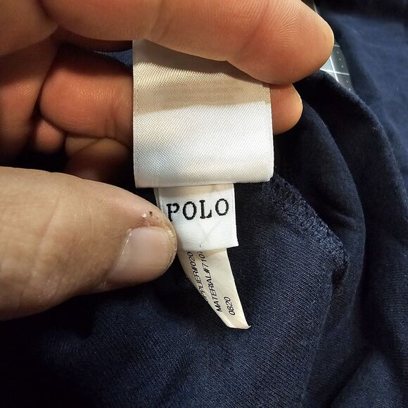 Polo Ralph Lauren Sweatshirt Mens Medium Blue Shawl Collar Neck Preppy Classic - Picture 6 of 10